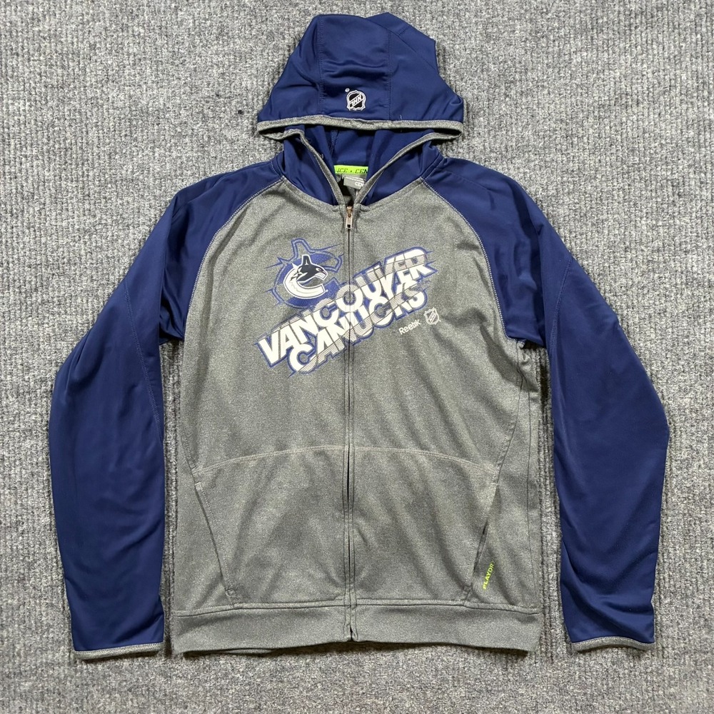 Vancouver Canucks Reebok Center Ice Hoodie Mens Large Full Zip NHL Hockey Jacket